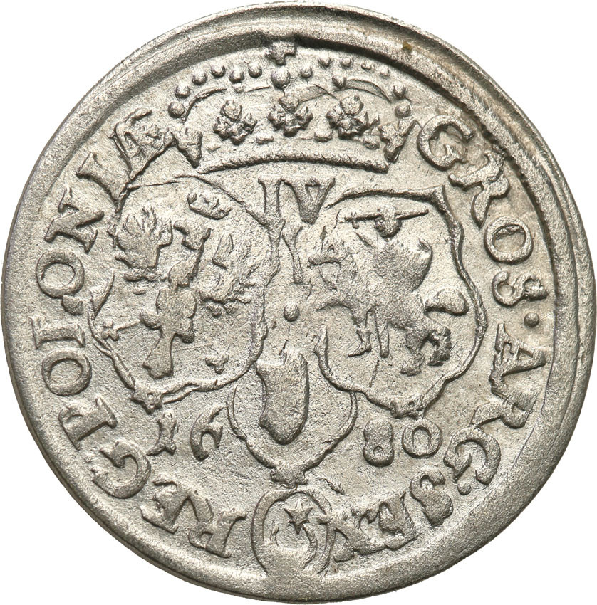 Jan III Sobieski. Szóstak (6 groszy) 1680, Bydgoszcz